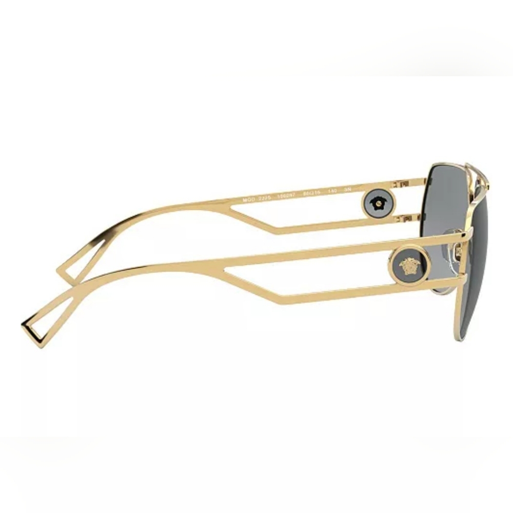 Versace Aviator Sunglasses with Gold Frame and Black Lenses - Picture 5 of 13